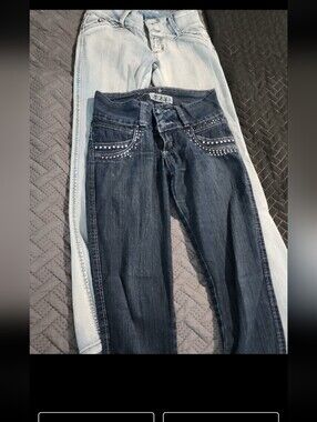 Silver Diva Colombianos Push Up 2 Pc Women’s Dark Blue Embellished Jeans -